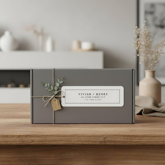 Moderne elegante eenvoudige typografie retouradres etiket