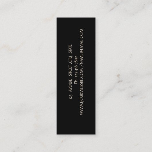 Moderne Elegante Eenvoudige Vlakte, Gouden Schaar  Mini Visitekaartje (Achterkant)