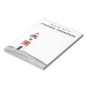 Moderne Elegante Eenvoudige Waterverf Vuurtoren Cu Notitieblok (Linkerzijde)