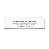 Moderne Elegante Eenvoudige Witte Faux Zilveren Li Etiket (Voorkant)