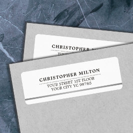 Moderne Elegante Eenvoudige Witte Faux Zilveren Li Etiket