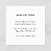 Moderne Elegante Eenvoudige Witte Monogram Consult Vierkante Visitekaartje (Achterkant)