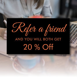 Moderne Elegante Eenvoudige Zwarte Koraal Referral Visitekaartje