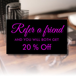 Moderne Elegante Eenvoudige Zwarte Magenta Referra Visitekaartje