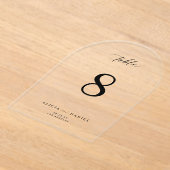 Moderne elegante eenvoudige zwarte script boog bru acryl uitnodigingen (Laagn)