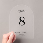 Moderne elegante eenvoudige zwarte script boog bru acryl uitnodigingen (Insitu (Draagbaar))