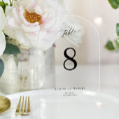 Moderne elegante eenvoudige zwarte script boog bru acryl uitnodigingen