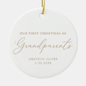 Moderne Elegante Eerste Kerstmis als Grootouders Keramisch Ornament (Voorkant)