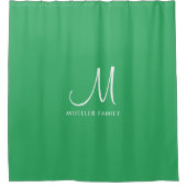 Moderne Elegante Effen Kleur Zee Groene Sjabloon N Douchegordijn (Voorkant)