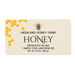 Moderne Elegante Eigen Honing Labels