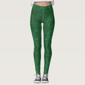 Moderne Elegante Emerald Green Glitter Sparkle Gla Leggings (Voorkant)