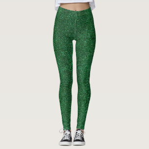 Moderne Elegante Emerald Green Glitter Sparkle Gla Leggings