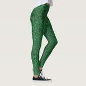 Moderne Elegante Emerald Green Glitter Sparkle Gla Leggings (Rechts)