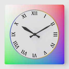 Moderne, elegante en eenvoudige kleurrijke pastelr vierkante klok