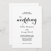 Moderne elegante en Scriptbruiloft Kaart (Voorkant / Achterkant)