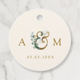 Moderne elegante Eucalyptus Ampersand bruiloft Bedankjes Labels