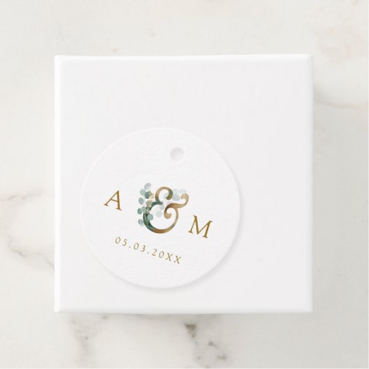 Moderne elegante Eucalyptus Ampersand bruiloft Bedankjes Labels (In situ)