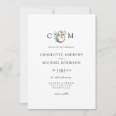 Moderne elegante Eucalyptus Ampersand bruiloft Kaart (Voorkant)