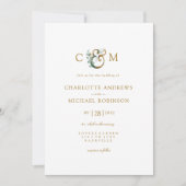 Moderne elegante Eucalyptus Ampersand bruiloft Kaart (Voorkant)