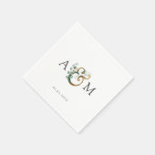 Moderne elegante Eucalyptus Ampersand bruiloft Servet (Hoek)