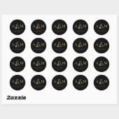Moderne, elegante eucalyptus ampersand ronde sticker (Vel)