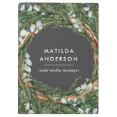 Moderne elegante eucalyptus botanische krans klembord (Achterkant)