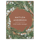 Moderne elegante eucalyptus botanische krans klembord (Achterkant)