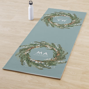 Moderne elegante eucalyptus botanische krans yogamat
