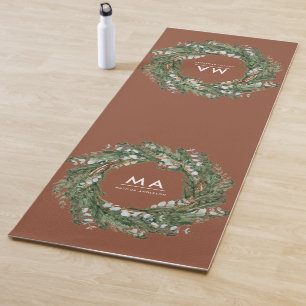 Moderne elegante eucalyptus botanische krans yogamat