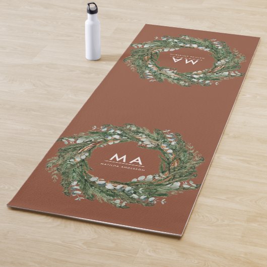 Moderne elegante eucalyptus botanische krans yogamat (In situ)