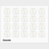 Moderne, elegante eucalyptus bruidsfeest  vierkante sticker (Vel)