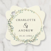 Moderne Elegante Eucalyptus Bruiloft Bedankjes Labels (Voorkant)