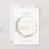 Moderne Elegante Eucalyptus Bruiloft    RSVP Kaartje (Voorkant)