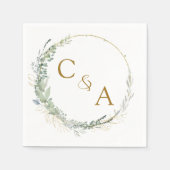 Moderne, elegante eucalyptus bruiloft servetten (Voorkant)