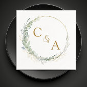 Moderne, elegante eucalyptus bruiloft servetten