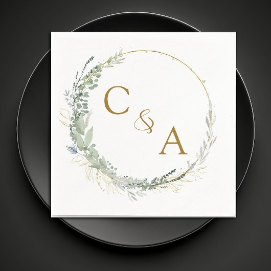 Moderne, elegante eucalyptus bruiloft servetten