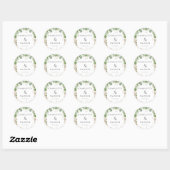Moderne, elegante eucalyptus glitter bruiloft ronde sticker (Vel)