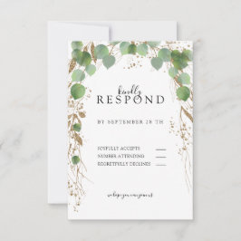 Moderne, elegante eucalyptus glitters RSVP kaart