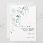 Moderne elegante Eucalyptus groen Kaart (Voorkant)