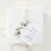 Moderne Elegante Eucalyptus Groene Bruiloft Feest Bedankjes Labels (In situ)