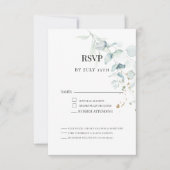 Moderne Elegante Eucalyptus Groene Maaltijdkeuze RSVP Kaartje (Voorkant)