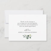 Moderne Elegante Eucalyptus Krans Stijlvolle Frame Bedankkaart (Achterkant)