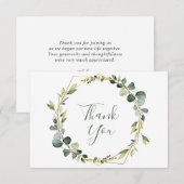 Moderne Elegante Eucalyptus Krans Stijlvolle Frame Bedankkaart (Voorkant / Achterkant)