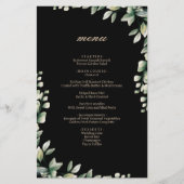 Moderne elegante eucalyptus laat huwelijksmenu ach (Voorkant)