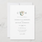 Moderne, elegante eucalyptusampersand bruiloft kaart (Voorkant)