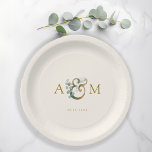 Moderne, elegante eucalyptusampersand bruiloft papieren bordje<br><div class="desc">Moderne,  elegante eucalyptus ampersand bruiloft design. Bewerk je product over een paar minuten. U kunt het lettertype/de grootte/kleur en de positie wijzigen met "verder personaliseren".</div>