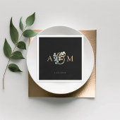 Moderne, elegante eucalyptusampersand bruiloft servet