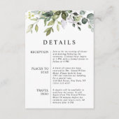 Moderne Elegante Eucalyptusbladeren QR Code Trouwe Informatiekaartje (Voorkant)