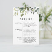 Moderne Elegante Eucalyptusbladeren QR Code Trouwe Informatiekaartje (Staand voorkant)