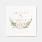 Moderne, elegante eucalyptusbloembruiloft servet (Voorkant)